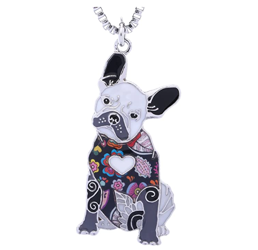 French Bulldog Pendant Necklace Pitbull Jewelry Dog Chain Doggy Puppy Birthday Gift 18in.