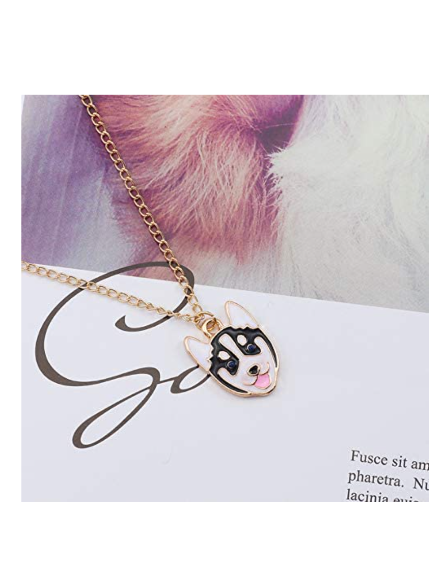 Siberian Husky Necklace Pendant Alaskan Husky Jewelry Dog Chain Doggy Puppy Birthday Gift 20in.