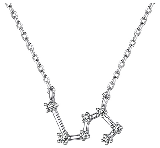 Libra Star System Necklace Astrology Zodiac Jewelry Libra Chain Pendant Libra Birthday Gift 925 Sterling Silver 18in.