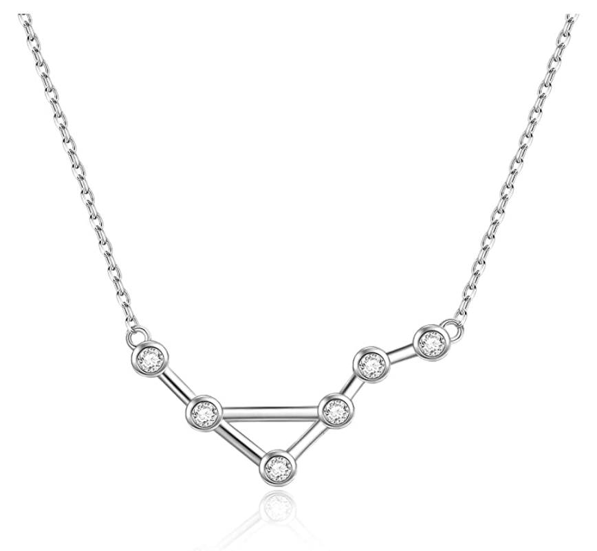 Libra Necklace Star System Astrology Zodiac Jewelry Libra Chain Pendant Libra Birthday Gift 925 Sterling Silver 18in.