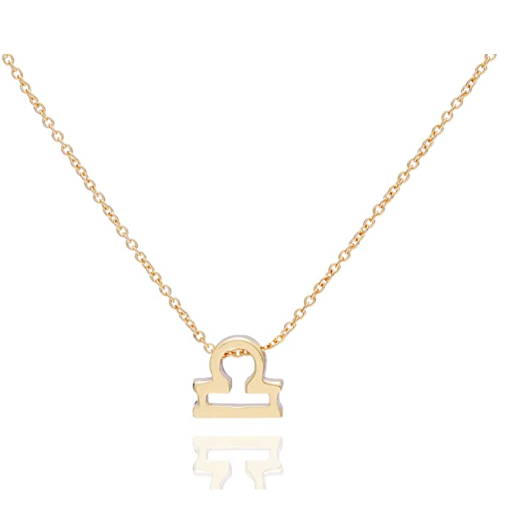 Libra Sign Necklace Zodiac Jewelry Libra Chain Pendant Libra Astrology Star Birthday Gift 18in.
