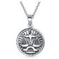 Libra Scale Necklace Medallion Zodiac Jewelry Libra Chain Pendant Libra Astrology Star Birthday Gift 925 Sterling Silver 18in.