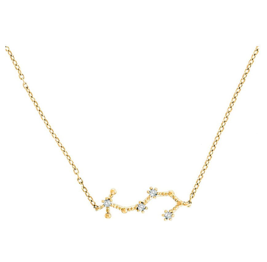 Scorpio Star Necklace Astrology Zodiac Jewelry Scorpio Chain Pendant Scorpion Birthday Gift Simulated Diamond 18in.