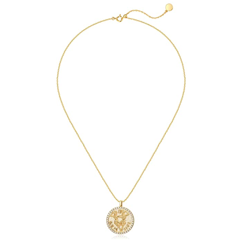 Round Scorpion Medallion Necklace Pendant Scorpion Chain Zodiac Astrology Chain Jewelry Scorpio Birthday Gift 18in.