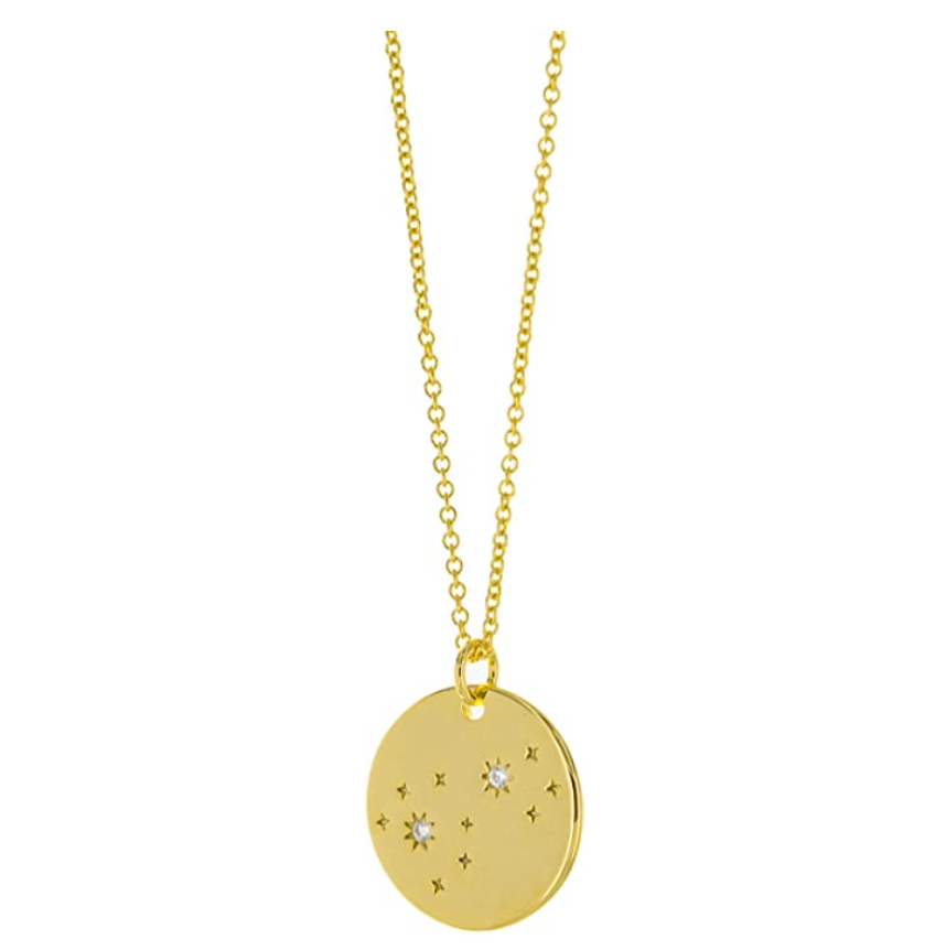 Gold Tone Scorpio Star Medallion Zodiac Necklace Pendant Scorpion Chain Astrology Chain Jewelry Scorpio Birthday Gift 20in.