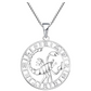 Scorpio Medallion Zodiac Necklace Pendant Scorpion Chain 925 Sterling Silver Astrology Chain Jewelry Scorpio Birthday Gift 20in.