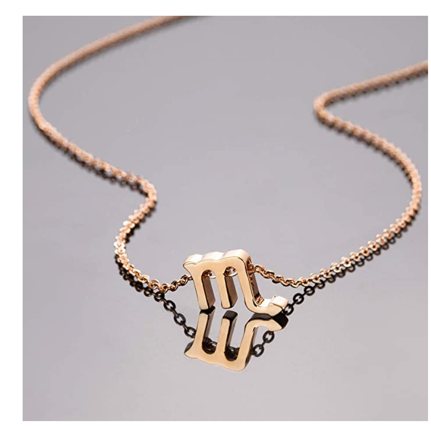 Scorpio Zodiac Sign Necklace Pendant Scorpion Chain Astrology Chain Jewelry Scorpio Birthday Gift 18in.