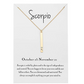 Y Bar Scorpio Zodiac Necklace Heart Astrology Chain Jewelry Scorpio Sign Birthday Gift 18in.