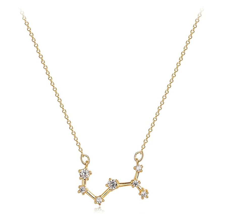 Scorpio Zodiac Astrology Chain Star Necklace Jewelry Scorpio Pendant Scorpion Birthday Gift Simulated Diamond 18in.