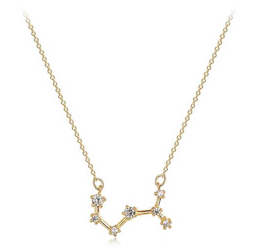 Scorpio Zodiac Astrology Chain Star Necklace Jewelry Scorpio Pendant Scorpion Birthday Gift Simulated Diamond 18in.