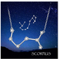Scorpio Star Necklace Jewelry Scorpio Pendant Scorpion Chain Zodiac Astrology Birthday Gift Simulated Diamond 925 Sterling Silver 18in.