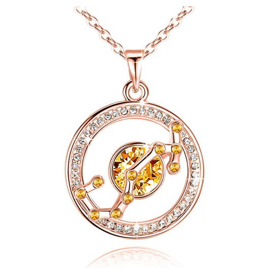 Scorpio Star Medallion Constellation Necklace Pendant Scorpion Chain Zodiac Astrology Chain Jewelry Scorpio Birthday Gift 20in.