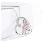 Cat Hug Necklace Love Heart Pendant Jewelry Kitty Chain Birthday Gift 925 Sterling Silver 18in.