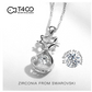 925 Sterling Silver Cat Necklace Cat Pendant Jewelry Kitty Chain Birthday Gift Simulated Diamonds 18in.