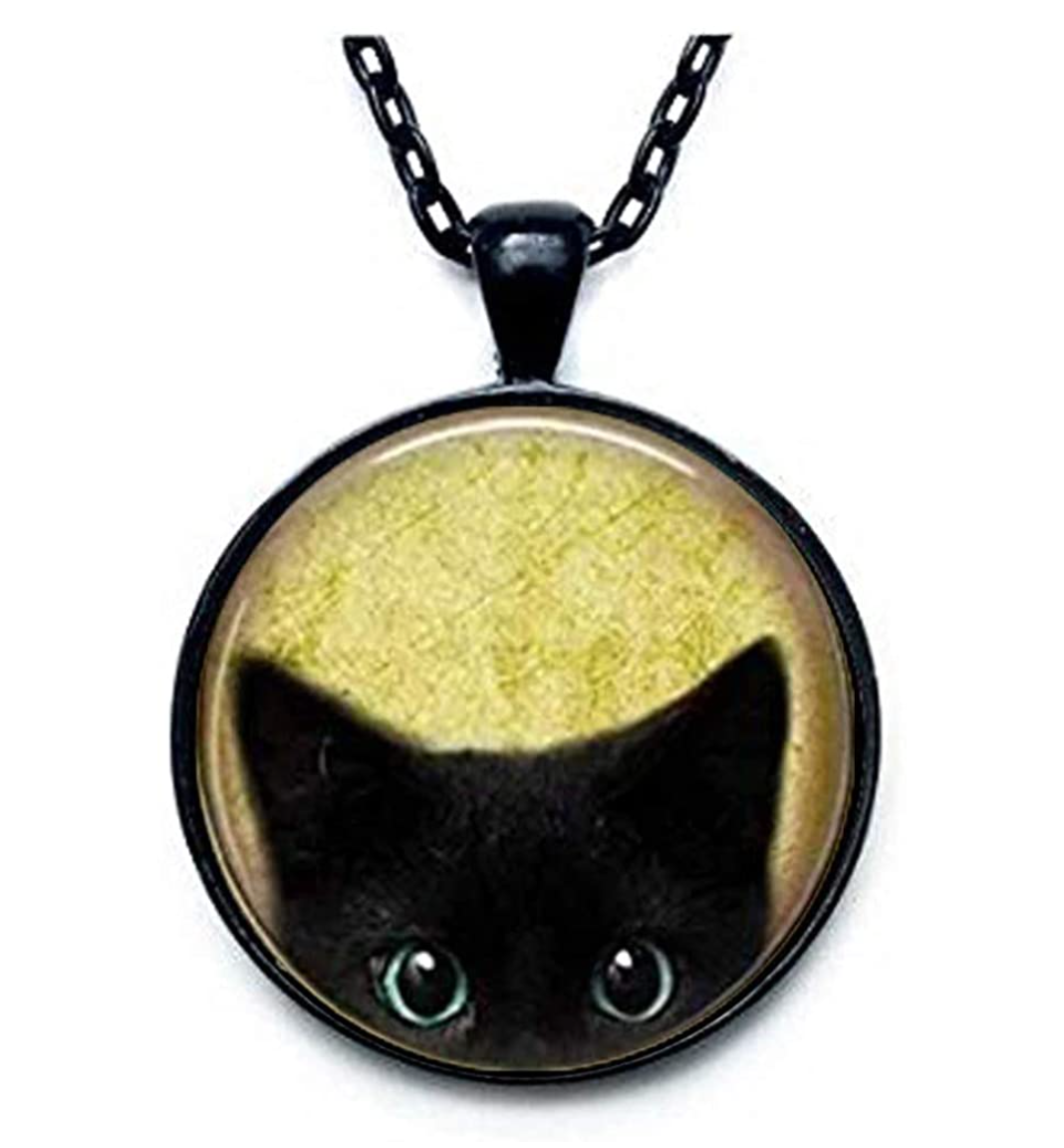 Black Cat Necklace Cat Pendant Jewelry Kitty Chain Birthday Gift 18in.