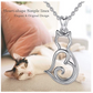 Cat Love Heart Necklace Kitty Cat Pendant Jewelry Cat Chain Birthday Gift 925 Sterling Silver 18in.