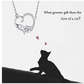 Cat Heart Necklace Love Cat Pendant Jewelry Kitty Chain Birthday Gift Diamonds 925 Sterling Silver 20in.