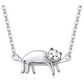 Cute Cat Sleeping Necklace Cat Hanging Pendant Jewelry Kitty Chain Birthday Gift 925 Sterling Silver 18in.