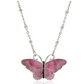 Blue Enamel Butterfly Necklace Pink Butterfly Pendants Jewelry Butterfly Chain Birthday Gift 925 Sterling Silver 18in.
