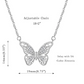 Rose Gold Butterfly Necklace Simulated Diamond Butterfly Pendants Jewelry Butterfly Chain Birthday Gift Silver Gold Color 18in.