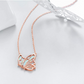 White Created Opal Butterfly Necklace Rose Gold Butterfly Pendants Jewelry Butterfly Chain Birthday Gift 925 Sterling Silver 18in.