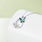 Butterfly Flower Necklace Butterfly Pendants Flower Jewelry Butterfly Chain Birthday Gift 925 Sterling Silver 18in.