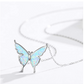 Butterfly Necklace Created Blue Opal Butterfly Pendants Jewelry Chain Birthday Gift 925 Sterling Silver 18in.