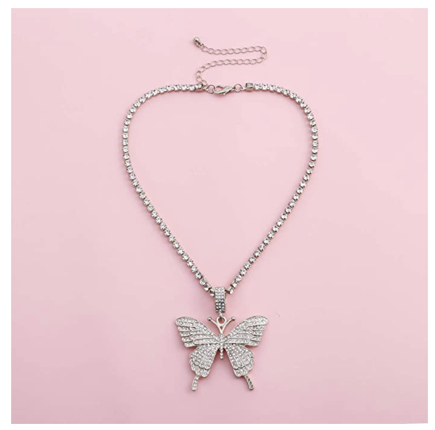 Big Butterfly Necklace Butterfly Pendants Jewelry Butterfly Chain Birthday Gift 18in.