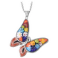 Butterfly Flower Necklace Butterfly Pendants Flower Jewelry Butterfly Chain Birthday Gift 18in.