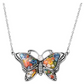 Vintage Butterfly Flower Necklace Butterfly Pendants Flower Jewelry Butterfly Chain Birthday Gift 18in.