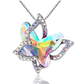 Butterfly Birthstone Necklace Butterfly Pendants Jewelry Butterfly Created Gemstone Chain Birthday Gift Silver Color Simulated Diamonds 18in.