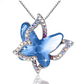 Butterfly Birthstone Necklace Butterfly Pendants Jewelry Butterfly Created Gemstone Chain Birthday Gift Silver Color Simulated Diamonds 18in.