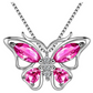 Beautiful Butterfly Birthstone Necklace Butterfly Pendants Jewelry Butterfly Created Gemstone Chain Birthday Gift Silver Color Simulated Diamonds 18in.