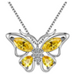 Beautiful Butterfly Birthstone Necklace Butterfly Pendants Jewelry Butterfly Created Gemstone Chain Birthday Gift Silver Color Simulated Diamonds 18in.