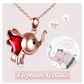 Cute Elephant Necklace Elephant Pendant Dumbo Jewelry Lucky Chain Gift Rose Gold 925 Sterling Silver 18in.