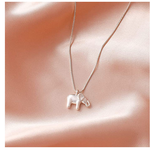 Small Elephant Necklace Elephant Pendant Jewelry Lucky Chain Gift 925 Sterling Silver 18in.