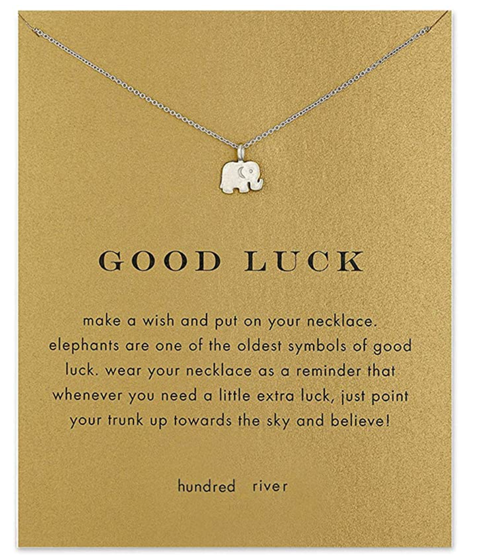 Small Elephant Pendant Elephant Necklace Elephant Jewelry Lucky Chain Gift Rose Gold Silver Color 18in.