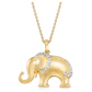 Simulated Diamond Elephant Pendant Necklace Elephant Jewelry Lucky Chain Gift Gold 925 Sterling Silver 18in.
