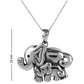 Elephant Family Charm Necklace Elephant Pendant Jewelry Lucky Chain Gift 925 Sterling Silver 18in.
