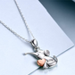 Cute Heart Elephant Necklace Love Elephant Pendant Jewelry Lucky Chain Gift 925 Sterling Silver Color 18in.