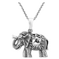 Intricately Detailed Regal and Majestic Elephant Necklace Love Elephant Pendant Jewelry Lucky Chain Gift 925 Sterling Silver Color 18in.