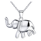 Simulated Diamond Elephant Necklace Elephant Pendant Jewelry Lucky Chain Gift 925 Sterling Silver Color 18in.