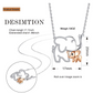 Cute Elephant Family Baby Necklace Elephant Pendant Jewelry Lucky Chain Simulated Diamond Silver Color 18in.