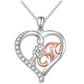 Heart Elephant Love Necklace Elephant Pendant Jewelry Lucky Simulated Diamond Chain 925 Sterling Silver 18in.