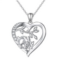 Mother & Baby Family Elephant Love Necklace Heart Elephant Pendant Jewelry Lucky Simulated Diamond Chain 925 Sterling Silver 18in.