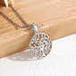 Tree of Life Necklace Medallion Tree of Life Pendant Jewelry Lucky Simulated Diamond Chain 925 Sterling Silver 18in.