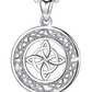 Celtic Knot Necklace Medallion Celtic Knot Cross Pendant Jewelry Luck Chain 925 Sterling Silver 18in.