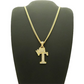 Custom Name Crown Letter Necklace Gold Color Metal Alloy Simulated Diamond Rope Hip Hop Jewelry King Letter Pendant