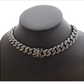 Black Simulated Diamond Necklace Chronograph Watch Set Cuban Link Bracelet Hip Hop Jewelry Bling Bundle
