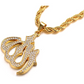 Allah Chain Muslim Islamic Allah Pendant Allah Diamond Necklace Hip Hop Jewelry Gold Color Metal Alloy 24in
